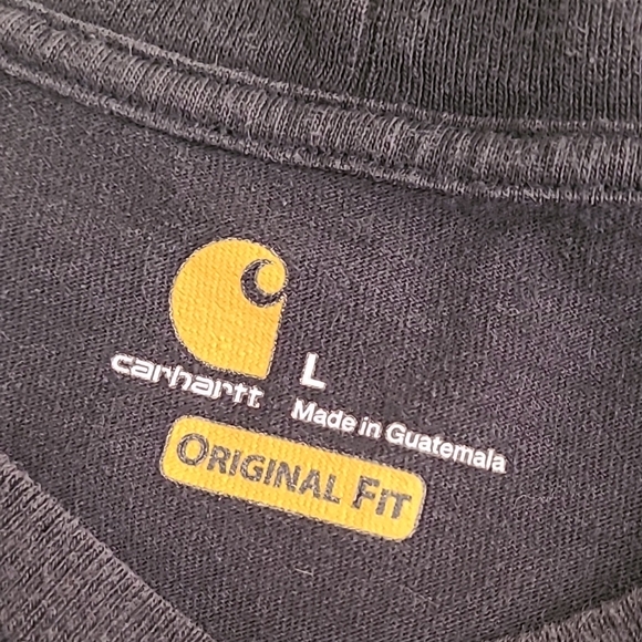 Carhartt Classic Black Distressed Worn Original Fit Tee Tshirt Mens Size Large - Picture 12 of 13